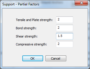 Support - Partial Factors Dialog