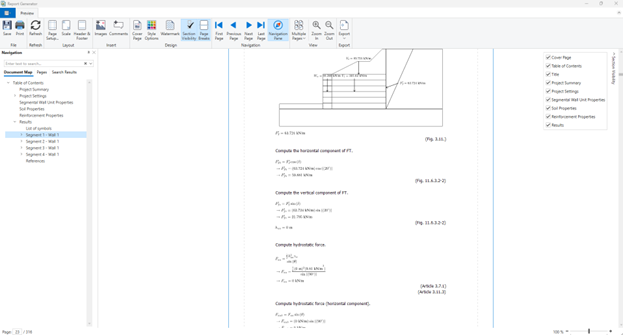 Figure 5. RSWall’s Comprehensive Report Generator