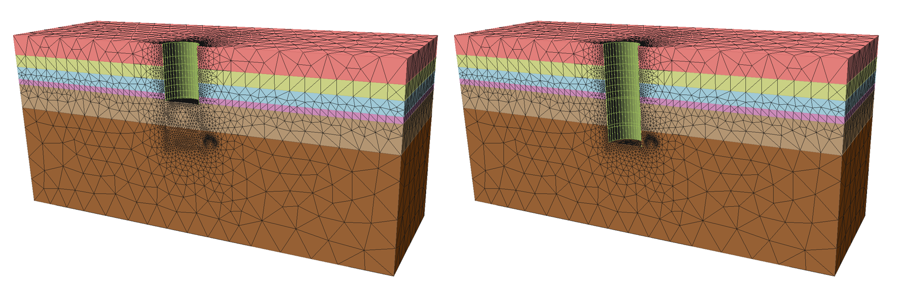 Figure 3. Sequence of shaft construction with the lining support system