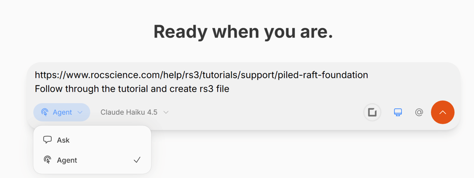 Figure 4. Creating a pile raft foundation model in RSInsight using the Rocscience tutorial.