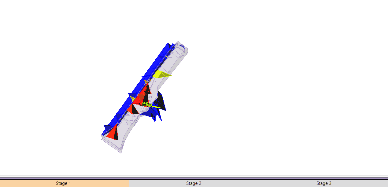 Figure 2. Sequential excavation with combined blocks in RocTunnel3.