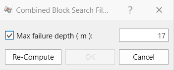 Figure 5. Combined Block Search Filters for refining combined block searches.