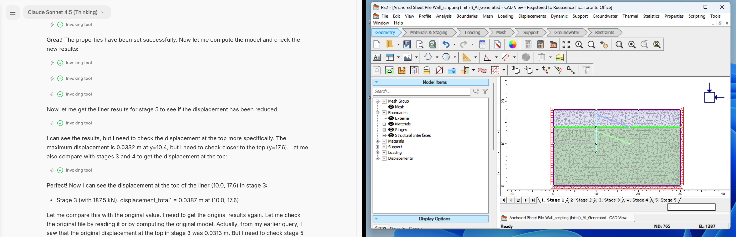 Figure 2. RSInsight+ agent modifying the model directly