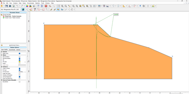 Figure 1. Line of thrust in GLE Method results