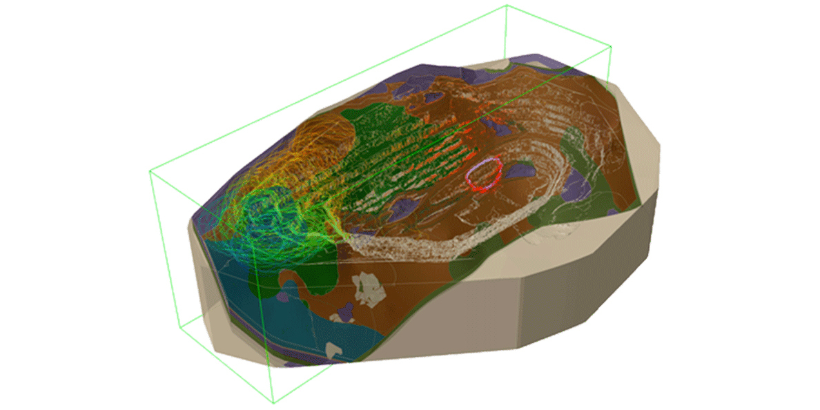 Slide3 model showing critical failure surfaces