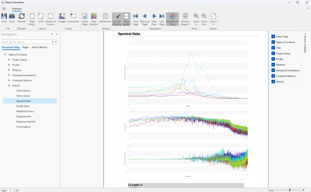 Sample report from automatic report generator in RSSeismic