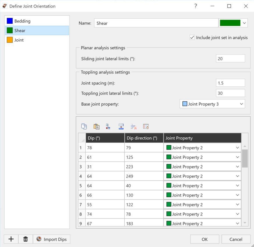 Define Joint Orientation in RocSlope2