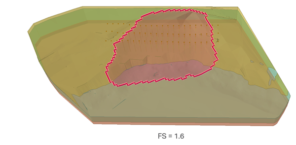 Figure 14. 3D reinforced model results in RS3