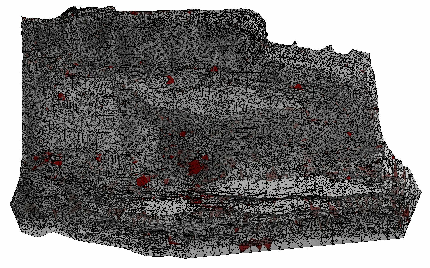 RS3 - Show Mesh Quality function highlights bad elements in the mesh