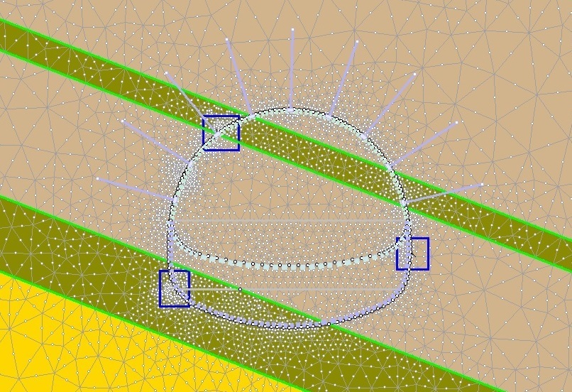 RS2 - Show Mesh Quality function highlights bad elements in the mesh