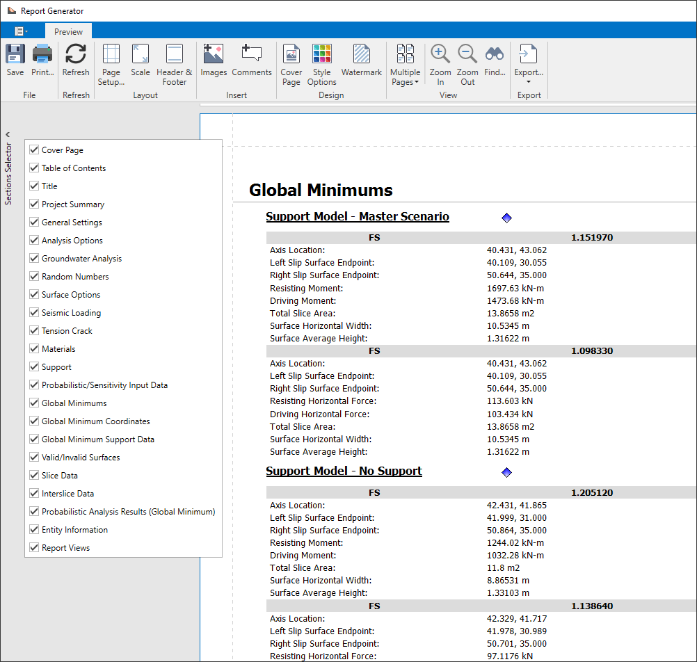 The image is showing the new report generator dialog in Slide2