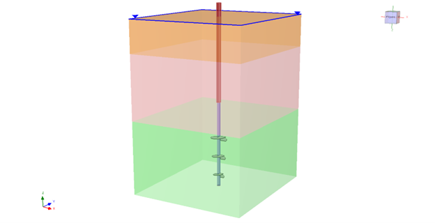 Figure 3. A helical pile in 3D View.