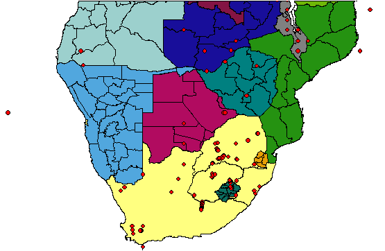 Figure 6. Locations of data points for the in situ stress database