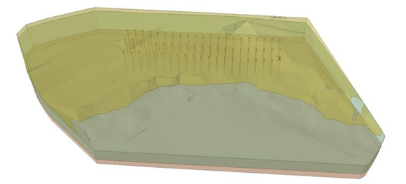 Fig. 5 shows LEM model with piles spacing dimensions.