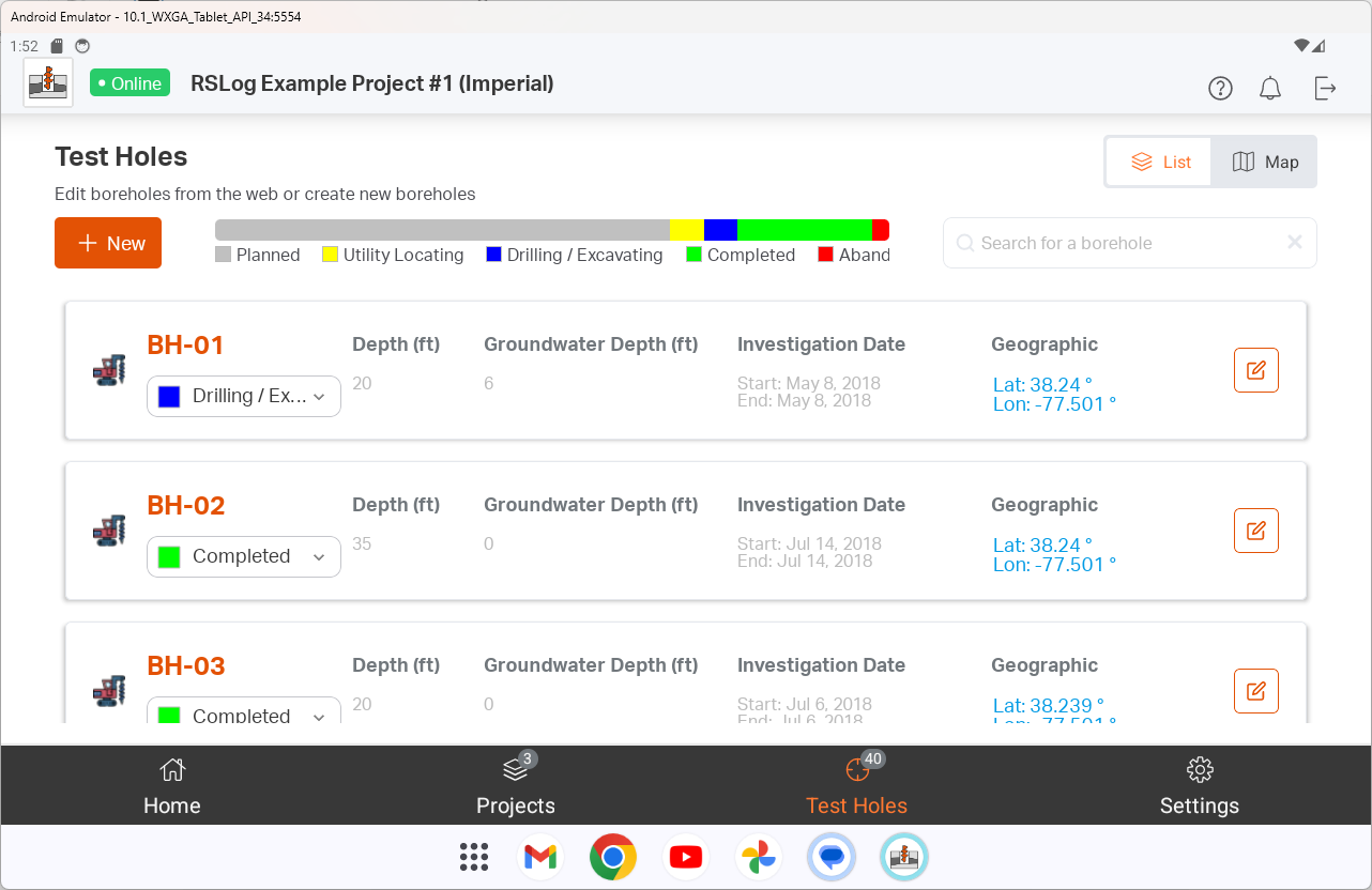 RSLog iOS and Android App