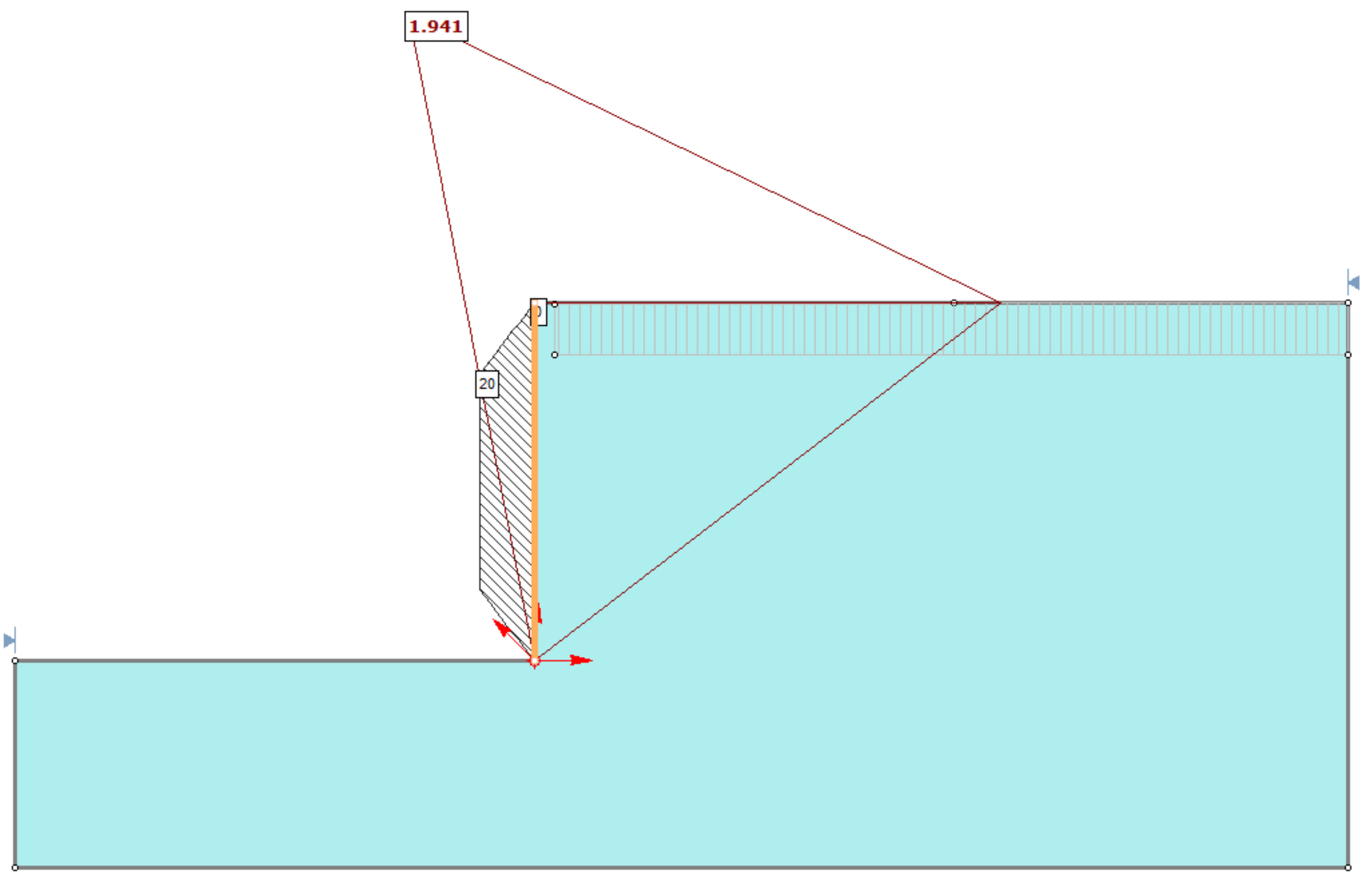 Figure 4. A trapezoidal pressure distribution can now be defined to model basement retaining walls or temporary shoring that is restrained.