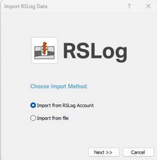 Import RSLog Data UI