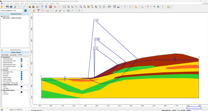 MMO identifies multiple local and global minimum slip surfaces