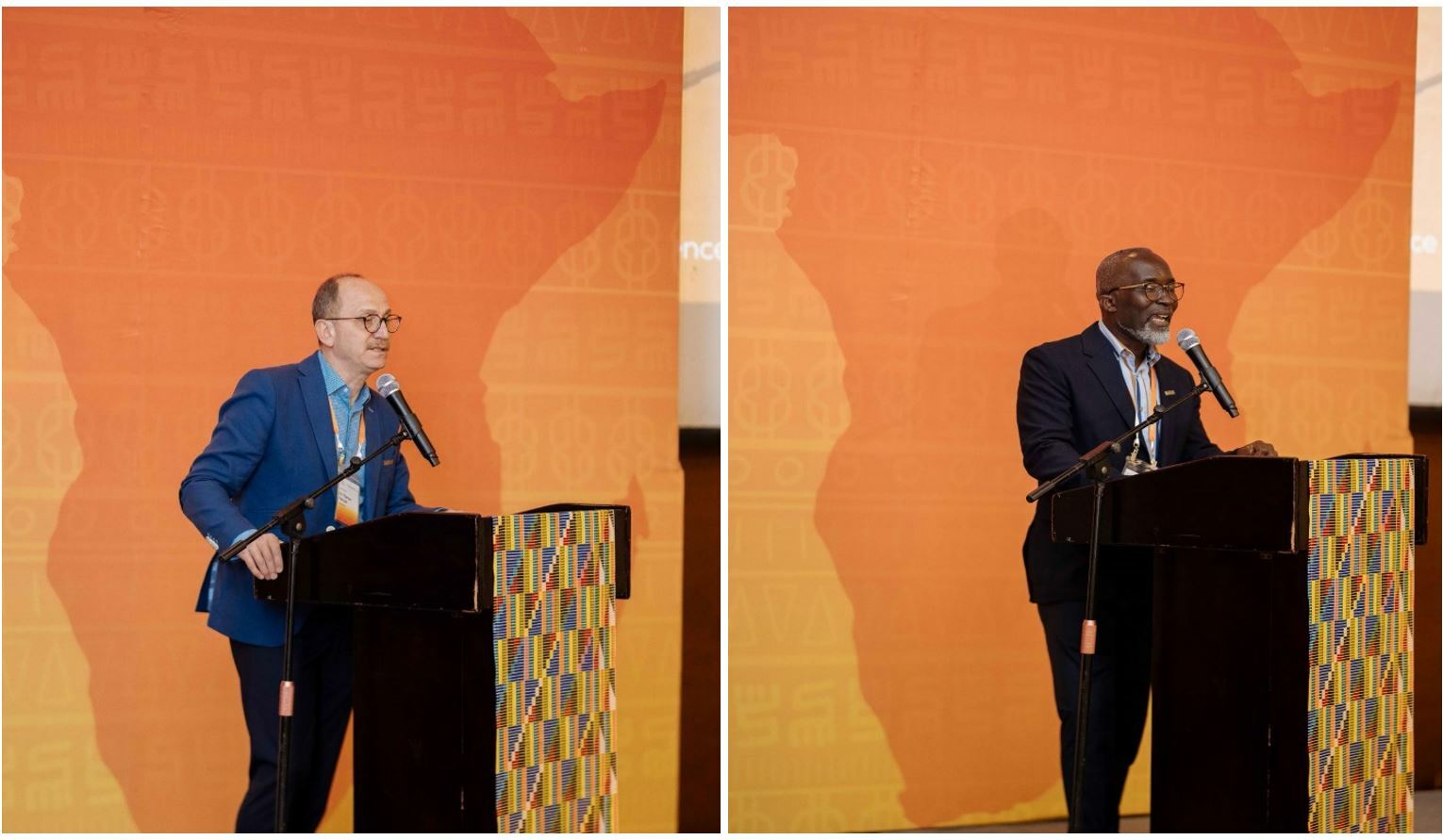 The image shows two technical sessions taking place during Rocscience Africa Conference