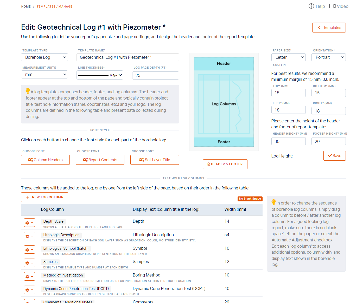 Log Template Designer in RSLog