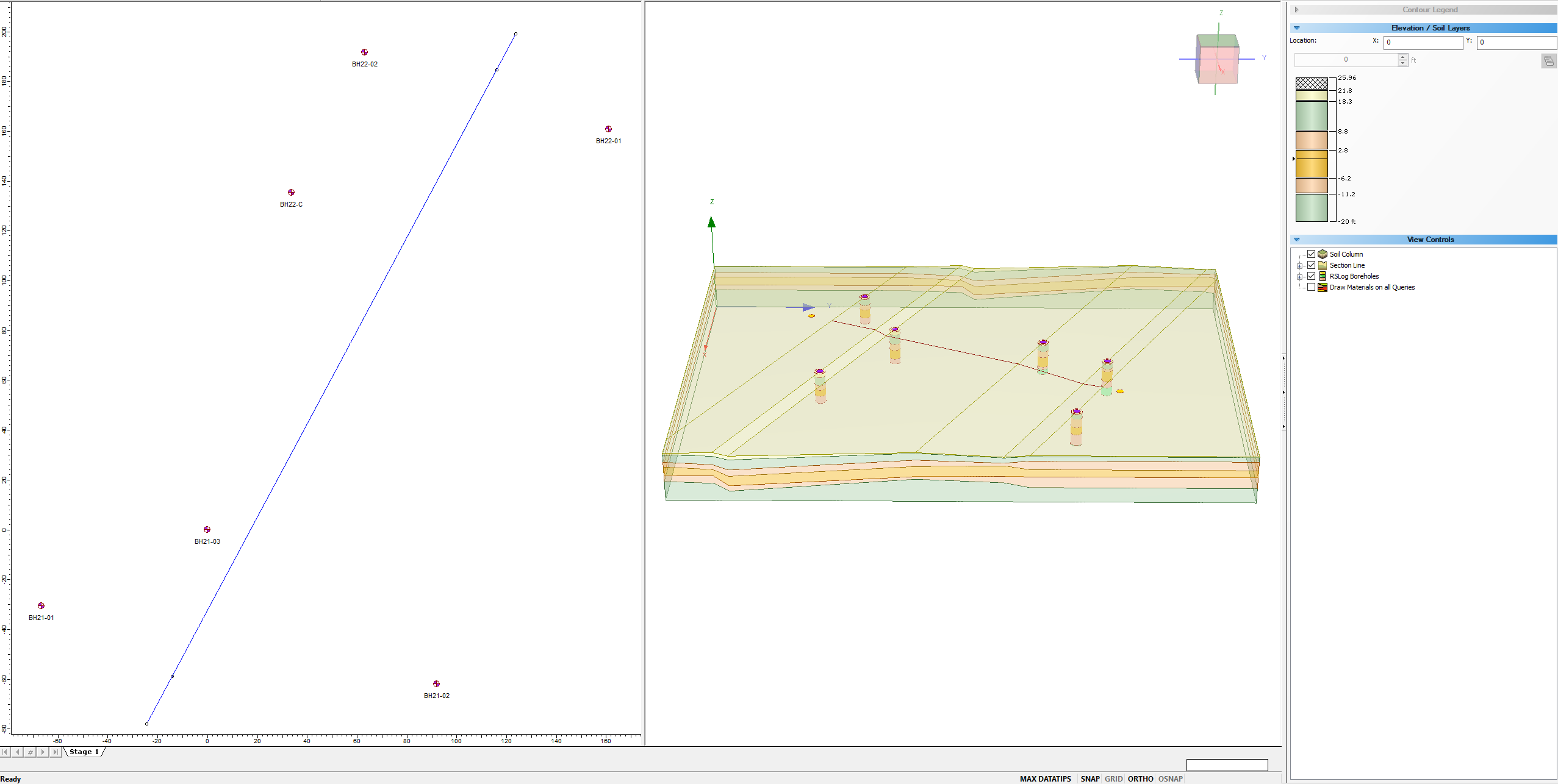 Final Model with imported boreholes from RSLog