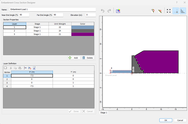 Coordinates from the DXF are used to model the layers 1