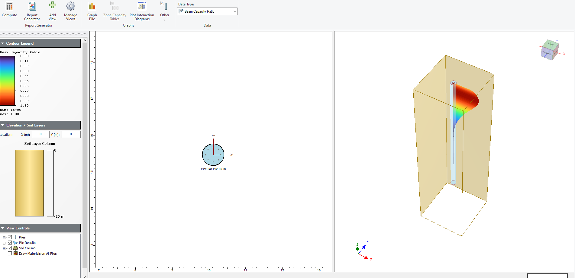 RSPile Structural Capacity Ratio Model