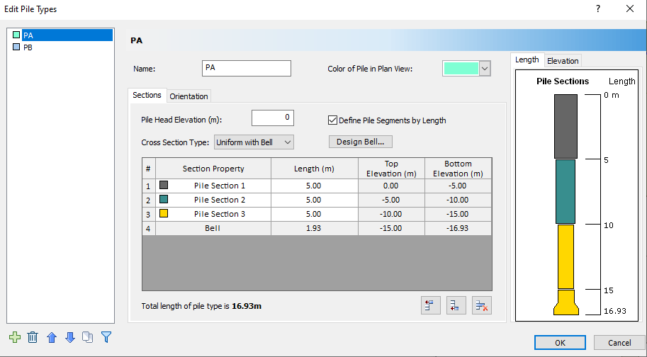 RSPile - Edit Pile Types Dialog