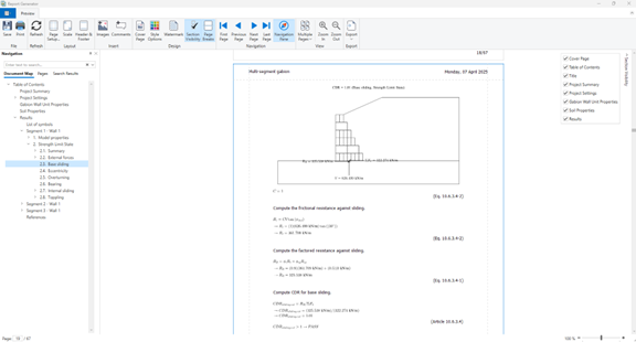 Figure 11. Detailed hand-calculation in the RSWall report generator.