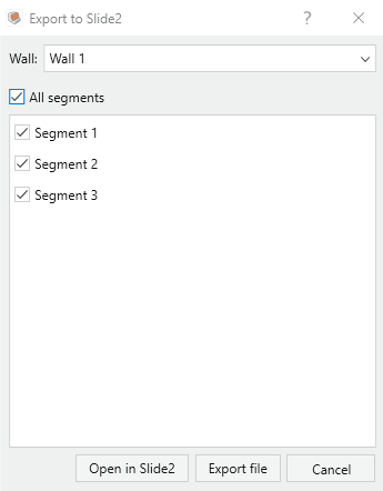 Figure 12. Exporting multiple segments to Slide2.