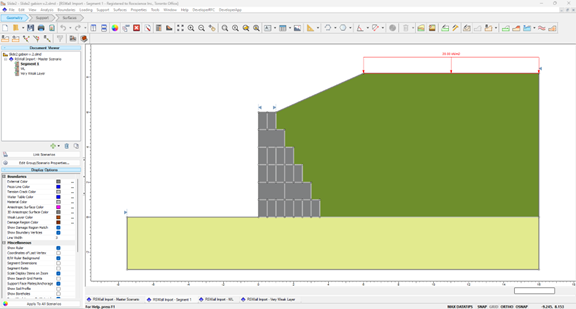 Figure 13. Multi-scenario model in Slide2, imported from RSWall.