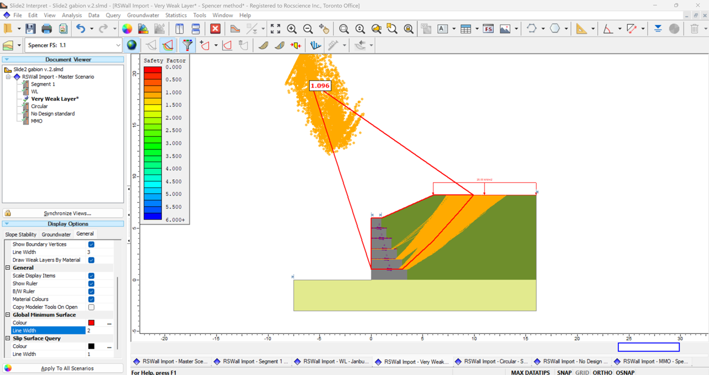 Figure 18. Show all surfaces with the filter of FS < 1.2.