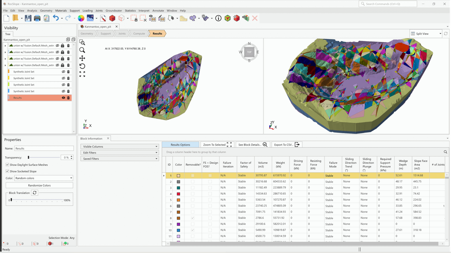 RocSlope3 Block Analysis