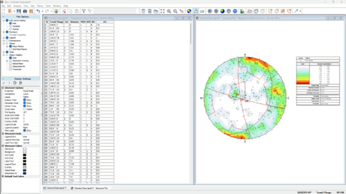 RocSlope3 - Image of Dips orientation data