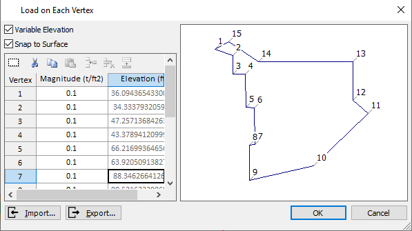 Settle3 - Load on Each Vertex Dialog