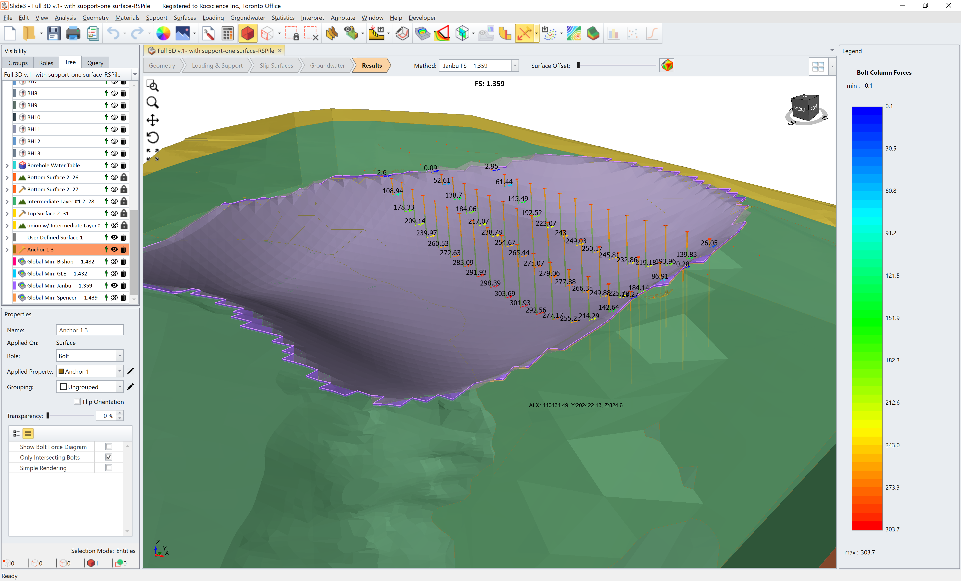 Slide3 UI showing Piles being used as supports