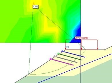 Launched Soil Nails in Slide2 2018