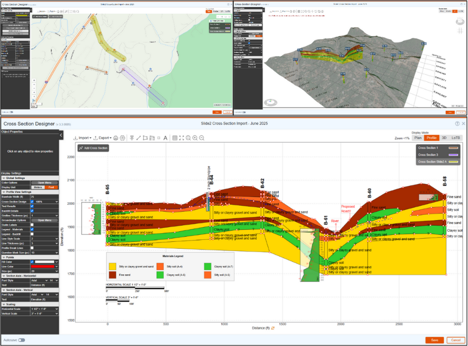 Creating cross-section in RSLog with all the details necessary for your Slide2 analysis.