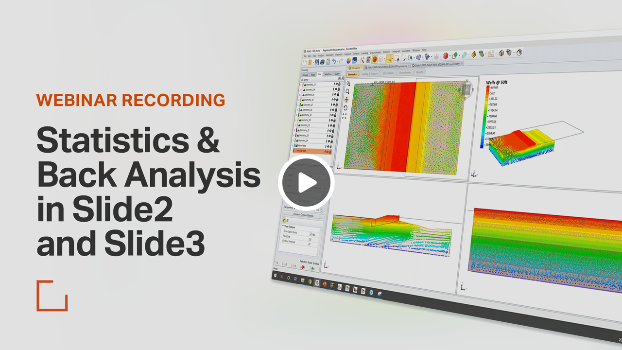 Statistics and back analysis in Slide2 and Slide3