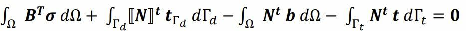 The image shows an equilibrium equation in matrix form