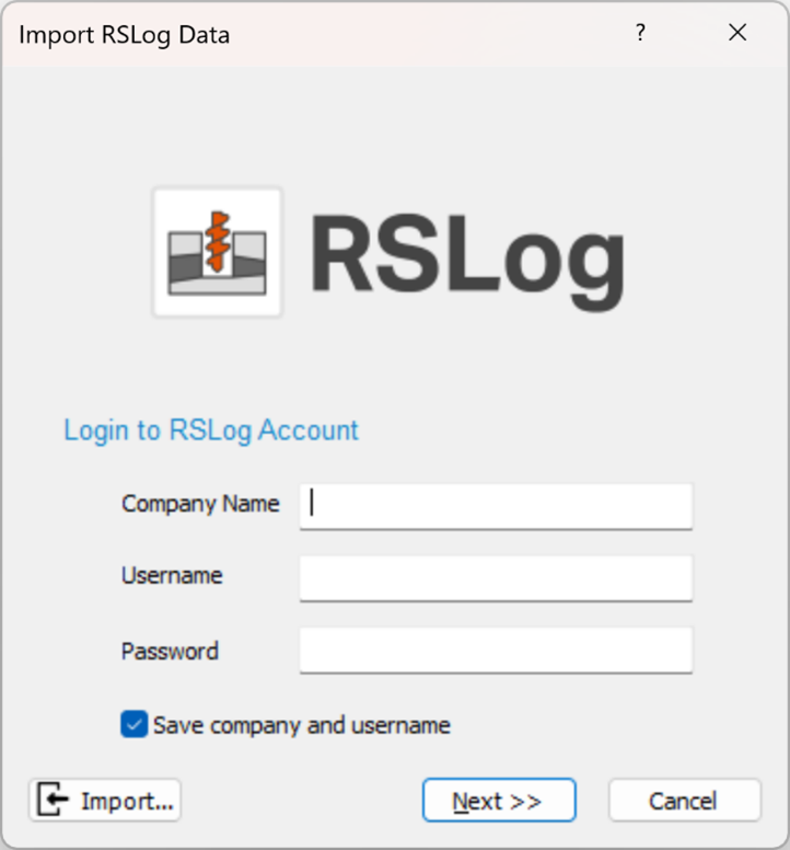 The image shows Import RSLog Data dialog in Slide2