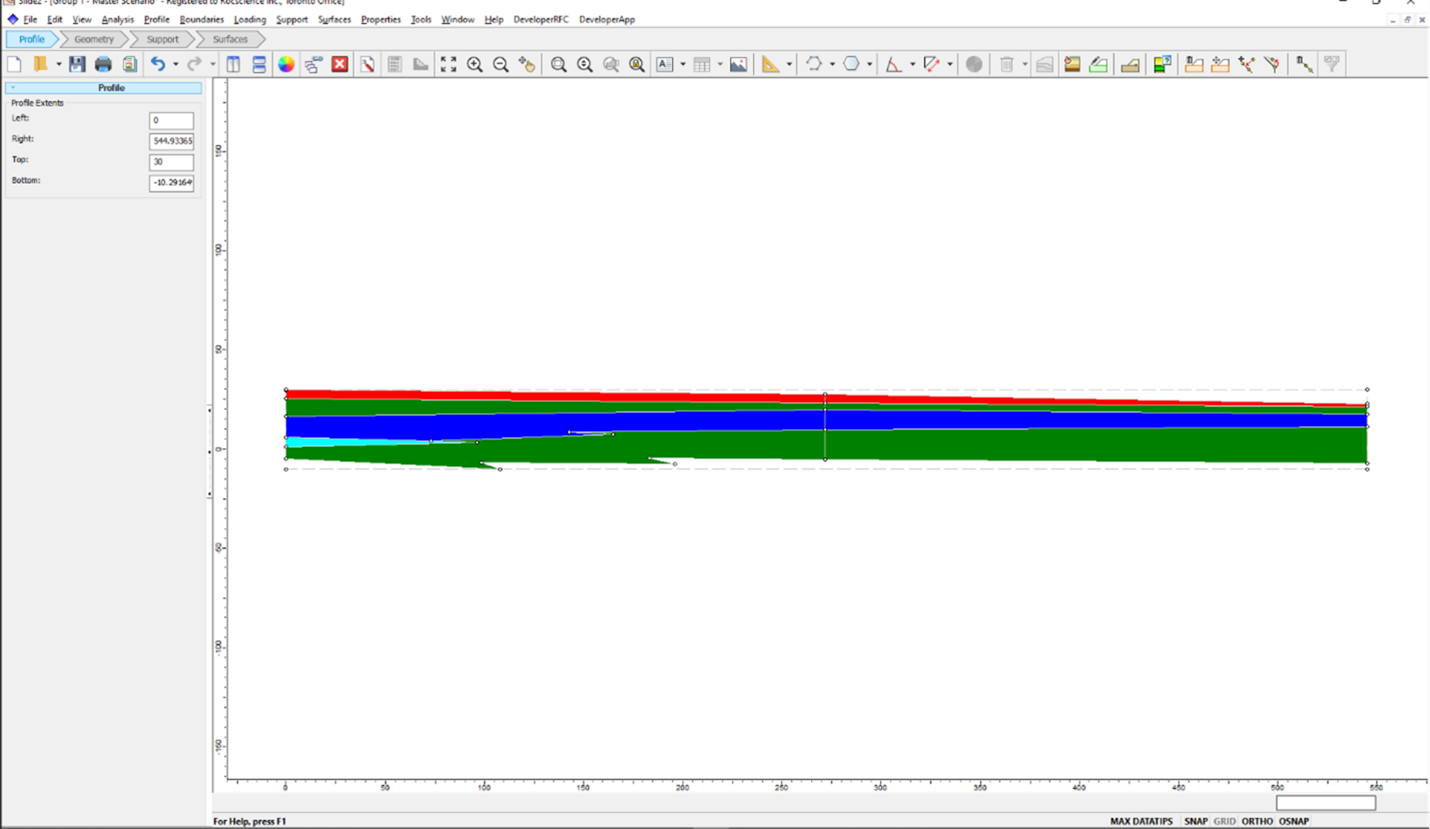 RSLog Cross Section Tab showing Soil Layers