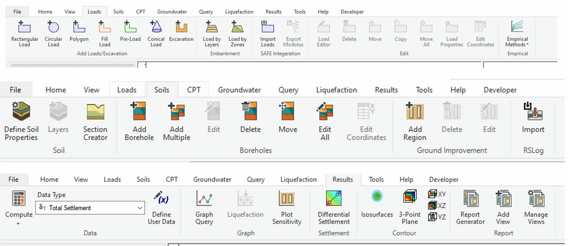 Image Showing Icons in Settle3 Toolbar