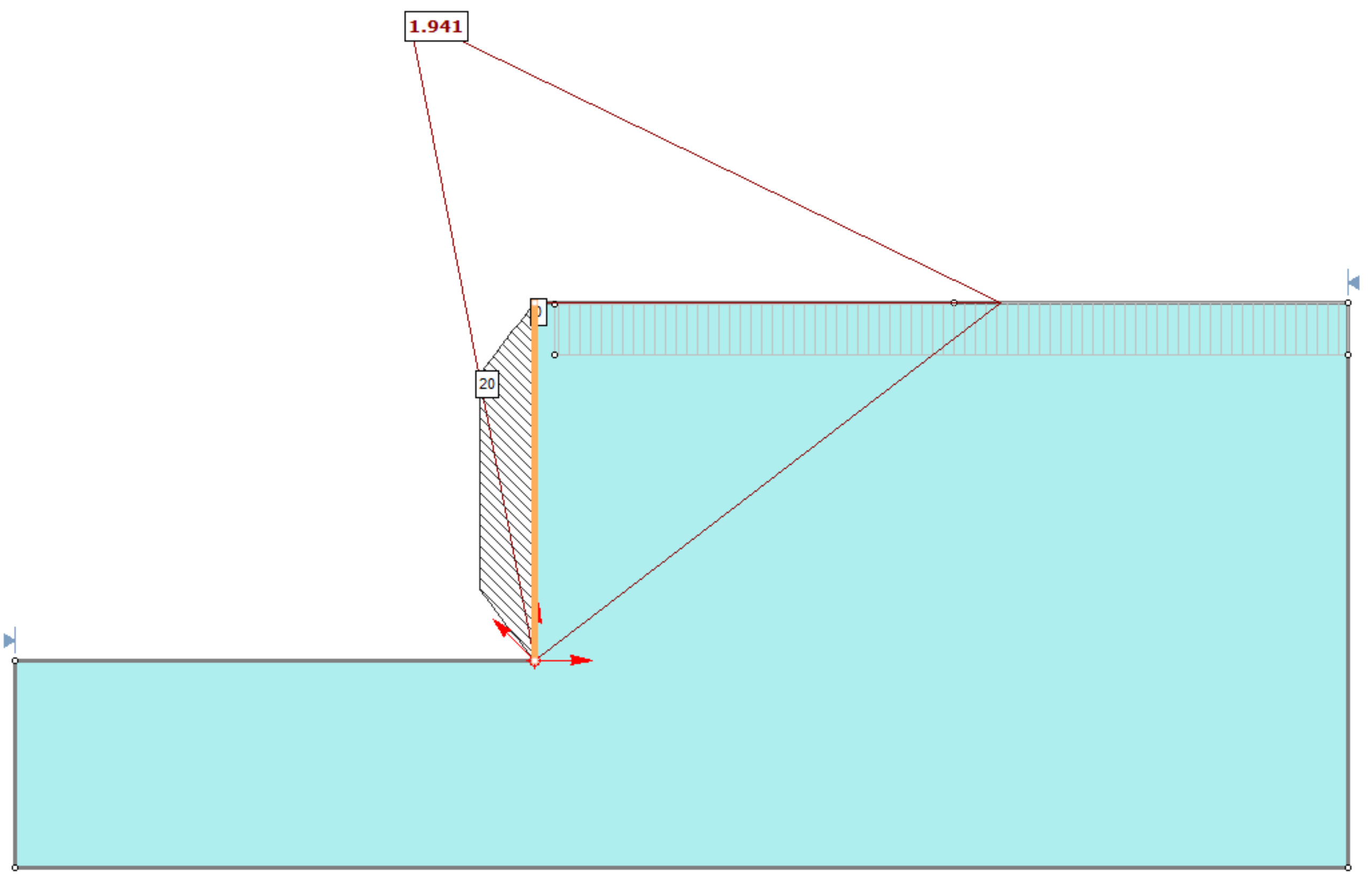 The image shows a basement retaining wall model