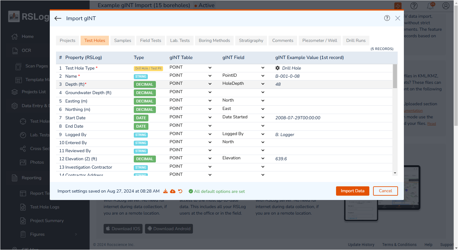 rslog data migration