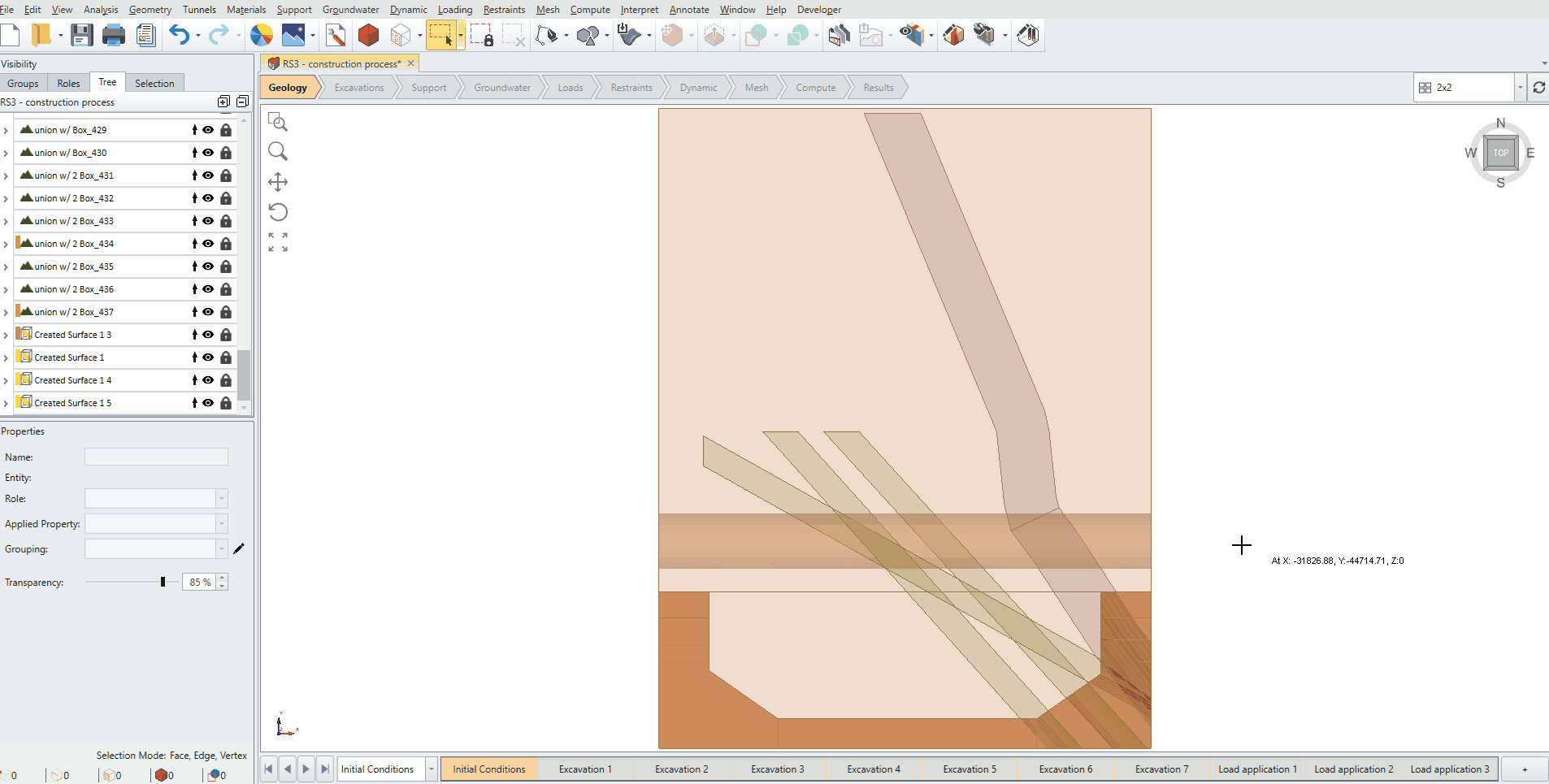 Figure 3. Reapplication of pre-defined load samples to the updated model using the Projected Loads feature