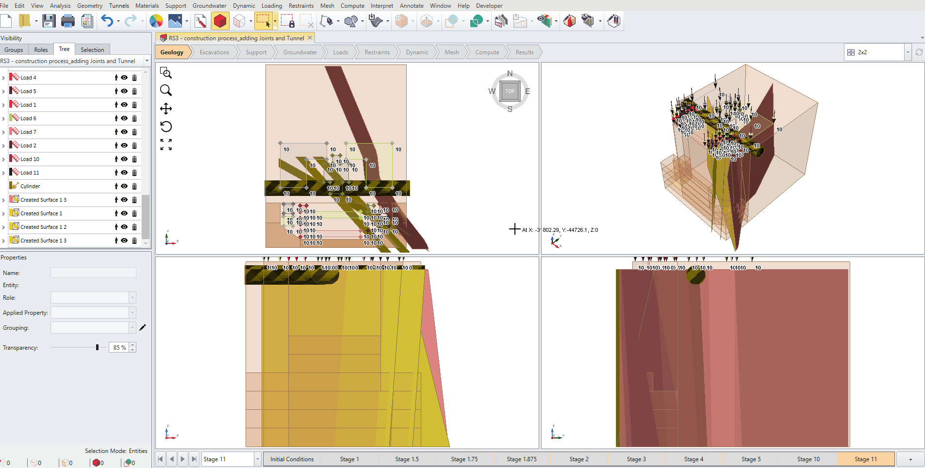 Figure 2. Automatic load removal after modifying the geometry